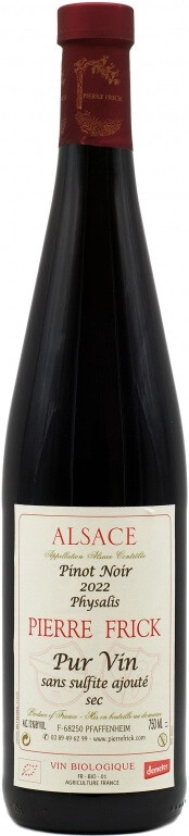 Pinot Noir Physalis Pur Vin sans sulfite ajouté - Photo 1